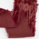 MEEDEE Rust Red Velvet Ribbon 2 Inch Vintage Frayed Ribbons 2 Rolls 4 Yards Crinkle Rust Ribbons Silk Velvet Ribbon for Christmas Tree, Gift Wrapping, Holiday Decor, Wedding Favors