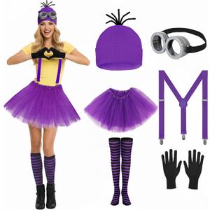 6Pcs Purple Halloween Costume for Women - costume accessory set Cosplay