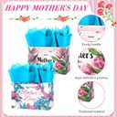 ysmile 12 Pack Mothers Day Gift Bag with Tissue Paper in Bulk Flower Design for Mom Grandmother Party Favor Treat 9"