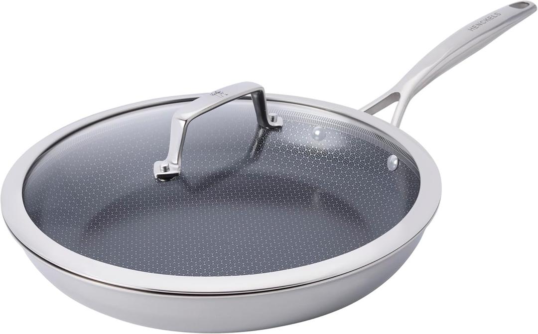 Henckels Paradigm Ceramic 12-inch Stainless Steel Dual Performance Fry Pan with Lid