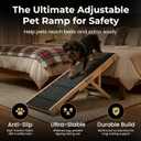Dog Ramp for Bed & Couch, Foldable 4 Adjustable Dog Stairs for Small & Medium Dogs, Non-Slip Carpet Surface, Solid Pine Wood Dog Ramp for High Bed Sofa, Portable Dog Steps for Bed 32.7"L x 2.4"W x 15.7"H