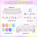 Unicorn Birthday Party Decorations for Girl - Purple Pink Theme Balloon Set, Rainbow Balloons With Heart and Star for Baby Shower Kids Supplies (Multi)