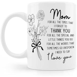 BESERH I Love You Mom Coffee Mug Cup, Mother's Day Birthday Gifts for Mom from Daughters Sons, Best Mama Mother Mommy Gifts Ceramic Coffee Mug 11 oz