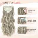 Fliace Clip in Hair Extensions, 6 PCS Natural & Soft Hair & Blends Well Hair Extensions, Lonng Wavy Hairpieces(20inch, 6pcs,Dark White)