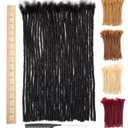 DAIXI 0.24Inch Thickness 16 Inch 30 Strands 100% Real Human Hair Dreadlock Extensions for Man/Women Full Head Handmade 0.6cm Thinner Can Be Dyed and Bleached Soft Dreadlocks with Needle and Comb