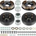 6 on 5.5" Bolt Circle Brake Drum Kits w/ 12" x 2" Left and Right Self-Adjusting Electric Brake for 5,200lbs Trailer Axle