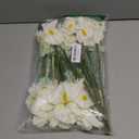 Hollyone Iris Artificial Flowers 15Pcs Faux Iris White Flowers 14.2" Real Touch Fake Flowers Picks Bouquets for Wedding Bridal Home Arrangements Office Table Centerpieces Decor