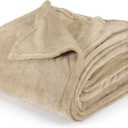 Utopia Bedding Camel Fleece Blanket Queen Size Lightweight Fuzzy Soft Anti-Static Microfiber Bed Blanket (90x90 Inch)