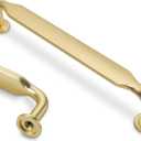 10 Pack 5 Inch Cabinet Pulls Brushed Gold Kitchen Cabinet Handles Zinc Alloy Drawer Pulls Solid Cabinet Hardware (5'' Hole Center(128mm))