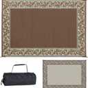 Stylish Camping Ming's Mark RD7 Stylish Camping Reversible Classical Patio Mat - 6' x 9', Brown/Beige