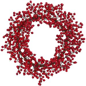 Nearly Natural 4193 22" Berry Artificial Wreath Red