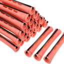 WILLBOND 60 Pcs Perm Rods Natural Long Short Hair Perm Rods with Elastic Rubber Band Non Slip Plastic Perming Cold Wave Kit for Women Hairdressing Styling Tool(0.5 Inch,Orange) (1 Count (Pack of 60))