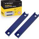 WFPOWER Magnetic License Plate Holder, 2 Pack Rubber Coated Protection Dealer Test Driving Plate Holder Blue Demo Tag Magnet Bar License Plate Holder No Drill for Car with Screws