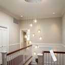 Glam Chandelier with LED Dimmable Bulbs Bubble Crystal Balls Glam Chandeliers High Ceiling Pendants Light Fixtures Adjustable Long Lights Brushed Nickel