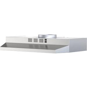 FIREGAS 30 inch Range Hood Under Cabinet, Ducted/Ductless Convertible Stainless Steel Kitchen Range Hood with Rocker Button Control, 2 Speed Exhaust Fan, 300 CFM Aluminum Filter Included