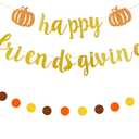 3 x Gold Happy Friendsgiving Banner Friendsgiving Banner Party Decorations, Happy Friendsgiving Party Decorations Happy Friendsgiving Sign for Friends Friendsgiving Thanksgiving Decorations