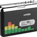 USB Cassette to MP3 Converter, Portable Walkman Cassette Audio Music Player Tape-to-MP3 Converter with Earphones, Volume Control, Auto Reverse, No PC Required (Black)