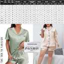 WJing Yi Jia 4Pcs Womens Satin Silky Pajama Sets Short Sleeve Shirt XS-4XL Floral Pajamas Set Soft PJ Loungewear Sleepwear (M)