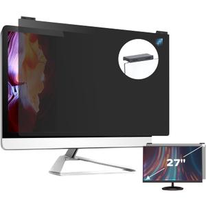 Computer Privacy Screen Filter 27 Inch, 9H Hardness Hanging Computer Screen Privacy Shield Compatible with 16:9 Widescreen Monitor, Eye Protection and Blue Light Blocks