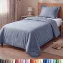 Duvet Cover Twin/Twin XL Size Set - Extra Soft Twin/Twin XL Duvet Cover 68" x 90" with 1 Pillow Sham - Hotel Luxury, Easy Care, Fade Free w/ Zipper Closures & Ties - Cozy & Breathable (Heathered Blue)