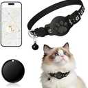 Pet Tracker, GPS Collar for Cats (Android Only) Smart tag, Waterproof Compatible with Google Find My, No Monthly Fee, Smart Collar for Pet