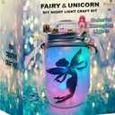 Make Your Own Unicorn & Fairy Lantern Jar Night light Arts and Crafts for Kids, Best Birthday Gifts for Girls Ages 3 4 5 6 7 8 9 10 11 12 Years old, DIY Unicorn Gift & Fairy Craft Kit for Little Girls