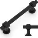 Amerdeco 10 Pack Matte Black Cabinet Pulls 3.75 Inch(96mm) Hole Center Drawer Pulls Cabinet Hardware Kitchen Cabinet Handles for Bathroom Dresser Pulls ZH0069
