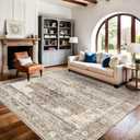 RUUGME 8x8 Square Area Rug for Living Room Washable Beige
