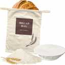 Reusable Beeswax Bread Bags and Proofing Cover for Homemade Sourdough Bread-2 Pack XL-Organic Cotton Beeswax Lined Bags,Leakproof & Breathable Freshness(BW&BC-Beige2)