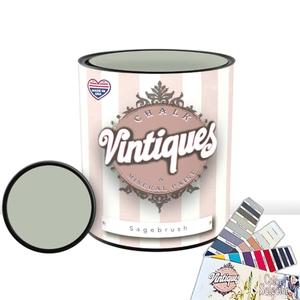 Vintiques Chalk & Mineral Paint, Sagebrush, 32oz - Matte Finish- Easy Application for DIY Projects - Furniture, Wood, Metal, Home Decor and More - includes color card