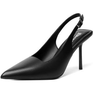 RIBONGZ Sexy Slingback Pumps Elegant Dressy Heels for Women Closed Toe Pointy High Heels Wedding Bride Prom Party Evening Shoes (9)