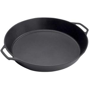 Lodge 17 Inch Pre-Seasoned Cast Iron Skillet - Dual Assist Handles - Use in the Oven, on the Stove, on the Grill, or Over a Campfire - Black