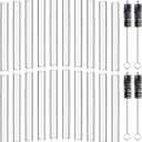 20Pcs 6 Inch Borosilicate Glass Pipe, 12mm OD, 9mm ID, 2mm Thick Wall, High Temperature Resistance Blowing Tube with 4 Cleaning Brushes - for Glass Blowing, Lampworking, Craft Projects