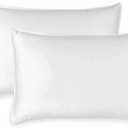 Queen Pillowcases by Pure Bamboo, Genuine 100% Organic Viscose Derived from Bamboo, Luxuriously Soft & Cooling, Double Stitching, Envelope Closure (2 Queen Pillowcases, White) 35"/20"