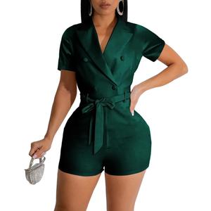 Rompers for Women Sexy Summer Casual Straps Short Pants Jumpsuits with Pockets Zipper (Solid Green) Rompers for Women Sexy Summer Casual Straps Short Pants Jumpsuits with Pockets Zipper (Solid Green)