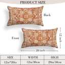 Boho Throw Pillow Covers 12x20 inch Set of 2,Boho Vintage Carpet Pattern Antique Ethnic Decor Double Sided Pattern Cushion Cover Soft Pillow Case Living Sofa Room Bed Square Pillow Cover