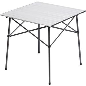 Portal Lightweight Aluminum Folding Square Table Roll Up Top 4 People Compact Table with Carry Bag for Camping, Picnic, Backyards, BBQ, Silver