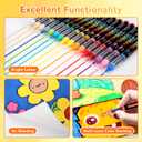 60 Colors Acrylic Paint Markers Brush Tip, Automatic Ink Control Acrylic Paint Pens Waterproof Acrylic Markers Set for Holiday Decorations, Stone, Wood, Glass, DIY & Art Supplies