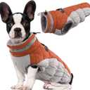 Lelepet Dog Coat Warm Dog Winter Coat Waterproof Dogs Jacket with Harness Built in Reflective Pet Fleece Vest Zip-Up Cold Weather Coats for Medium Dogs Turtleneck & Windproof Coats Dachshund Brown, Size M