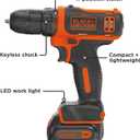 BLACK+DECKER 12V MAX Cordless Drill/Driver, Battery and Charger Included (BDCDD12C)