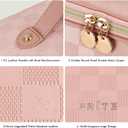 Prite Makeup Bag for Women Travel Waterproof Vegan Leather Cosmetic Bag Open Flat Toiletry Bag With Clear Divider and Handle (Plaid Pink, Medium)