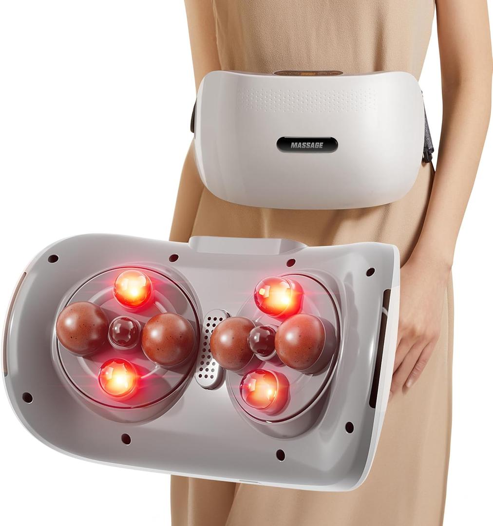 Dual Massage Abdominal Massager with Heat for Flatulence and Period Cramps, Used for Abdomen, Legs, Neck, Stomach Massager for Digestion