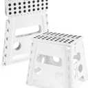 Dyforce Non-Slip Folding Step Stool - 13 inch Height Heavy Duty Foldable Stool for Adults Kids, Plastic Step Stool Camping Stepping Stool - White