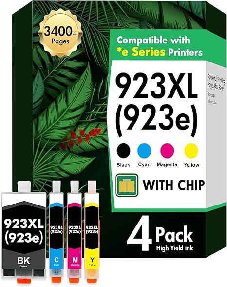 923 923XL Ink Cartridges Combo Pack Replacement for HP 923e 923 XL HP923XL HP923 for OfficeJet Pro 8120e 8125e 8130e 8135e 8138e 8139e 8120 8122 8124 8125 8130 8132 8134 8135 8138 8139 (WITH CHIP)