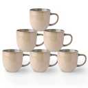 AmorArc 12oz Coffee Mugs, Ceramic Coffee Mugs set of 6 for Man, Woman, Dad, Mom, Modern Coffee Mugs with handle for Latte/ Cappuccino/ Milk/ Cocoa. Dishwasher&Microwave Safe, Latte