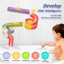 Bath Toys Water Ball Track for Kids for Wall Bathtub Toy Slide for Toddlers 3 4 5 6 Years 37 Pcs DIY Take Apart Set Shower Gift for Children