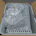 Stainless Steel Cat Litter Box, Odor Free Metal Litter Box with High Sides Lid, Open Top Low Entry Litter Pan Include Scoop Easy Cleaning AntiScratch Kitty Cat Box AntiUrine Leakage, NonSticky, M