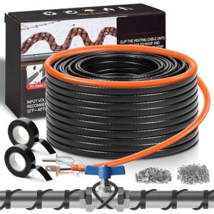 100FT(3FT~160FT) Water Pipe Heat Cable for Pipe Freeze Protection, Pipe Heating Cable for Metal And Plastic Home Pipes, Energy-Saving Heat Trace Cable Keeps Water Flowing, 120V 5W/ft