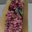 Artificial Flower Fake Silk Hydrangea Heads Bouquet with Stems Bulk for Fall Decoration Table Center Christmas Indoor Outdoor Faux Floral Realistic with Leaves Plants Crafts 8PCS(Rose red)