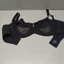 Curvy Couture Womens Sheer Mesh Full-Coverage Unlined Underwire Bra Size 38DDD, Black